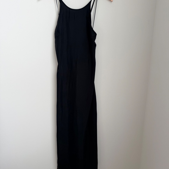 NWOT Madewell Black Crisscross Midi Slip Dress in Cupro-Blend SZ 4 - Picture 4 of 7